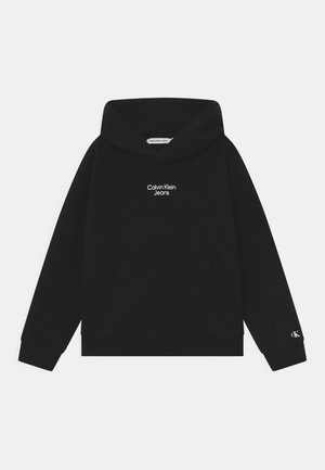 STACKED LOGO RELAXED HOODIE UNISEX - Kapuzenpullover - black