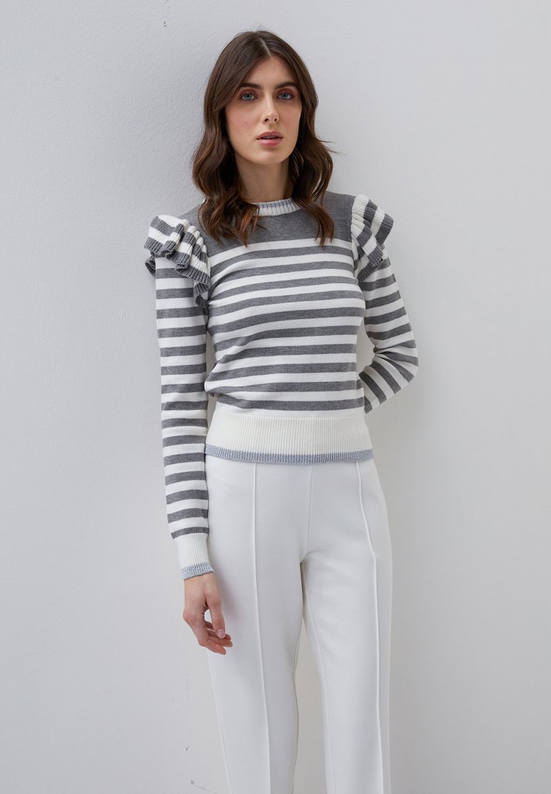 Damen Strickjacken | Motivi Strickpullover grigio/grau - SS20927 Damen Strickjacken | Motivi Strickpullover grigio/grau - SS20927