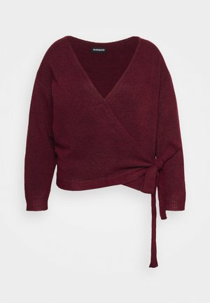 CURVY WRAP CARDIGAN - Adīta jaka - dark red