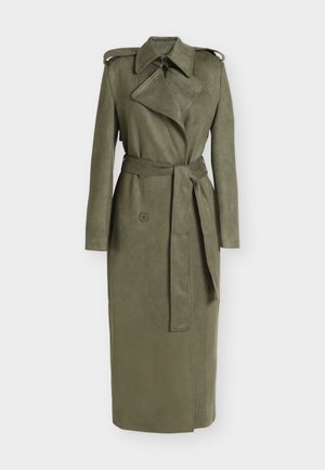 Bardot, KIRA SUEDE TRENCH COAT - Trench - khaki