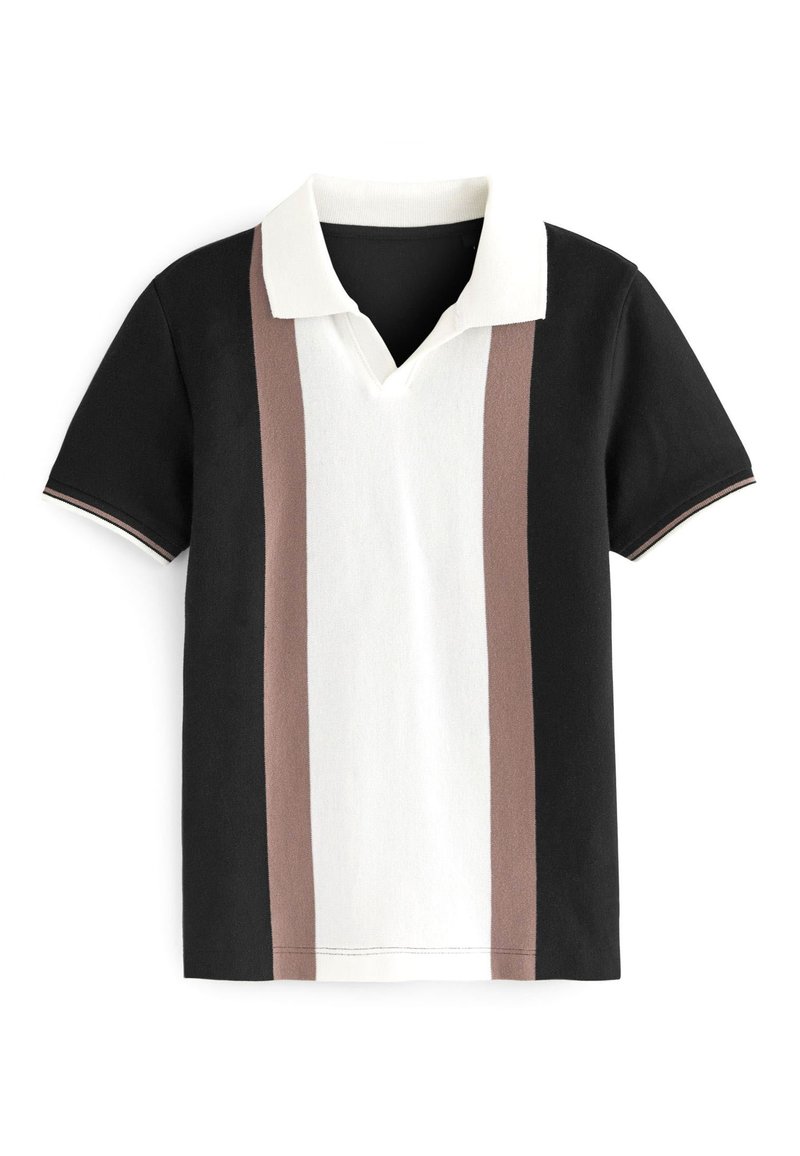 Next REVERE COLLAR SHORT SLEEVE  - Polokošeľa - white black