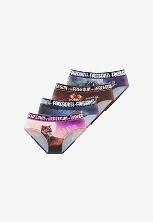 Freegun, LOT DE 4 WILD ANIMALS - Slip - rose violet noir marron
