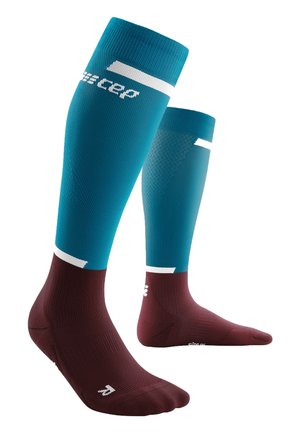 THE RUN COMPRESSION SOCKS KNEE-HIGH MEN - MADE IN GERMANY - Kniekousen - petrol dark red