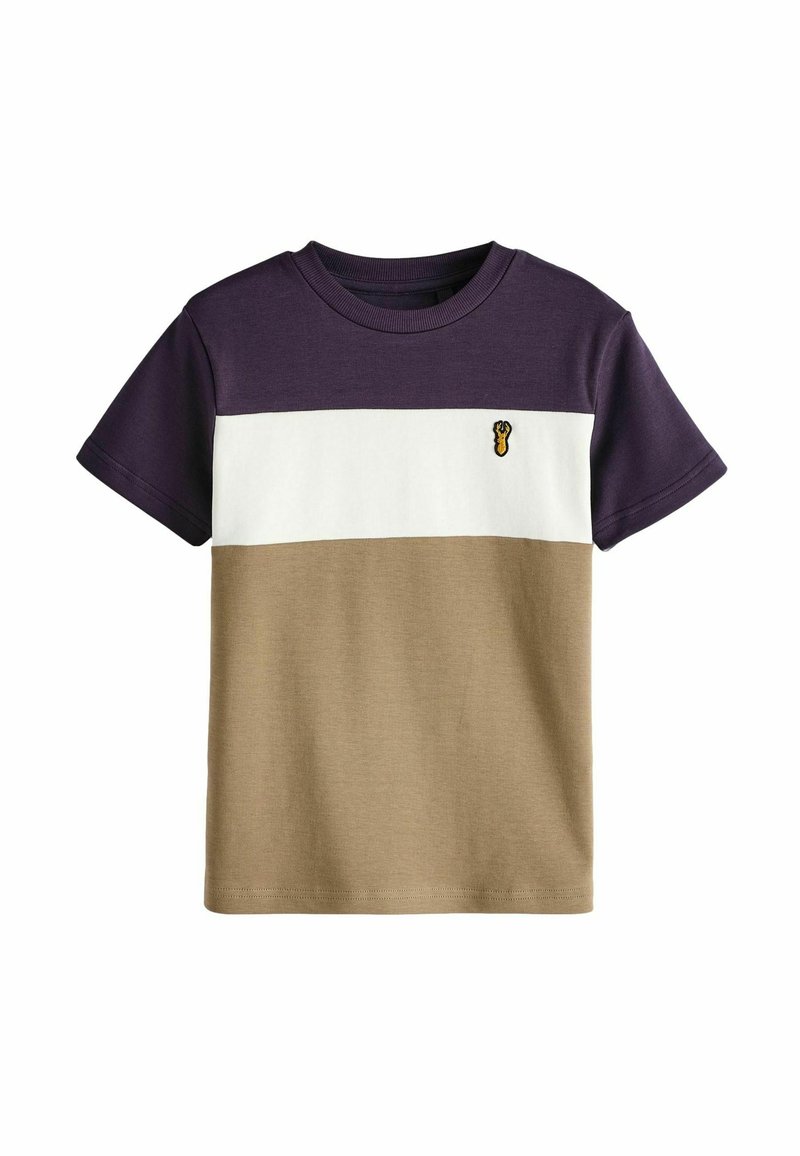Next BLOCK SHORT SLEEVE - Apdrukāts T-krekls - purple white