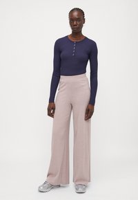 ONLY Tall ONLLINEA O NECK BUTTON - Long sleeved top - night sky melange