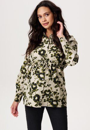PERHO - Button-down blouse - big flower abbey stone