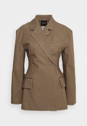 JACKET WITH DECONSTRUCTED BACK AND TIES - Halflange jas - beige