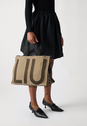 LIU JO, TOTE LOGO ANIMALIER - Cabas - brown