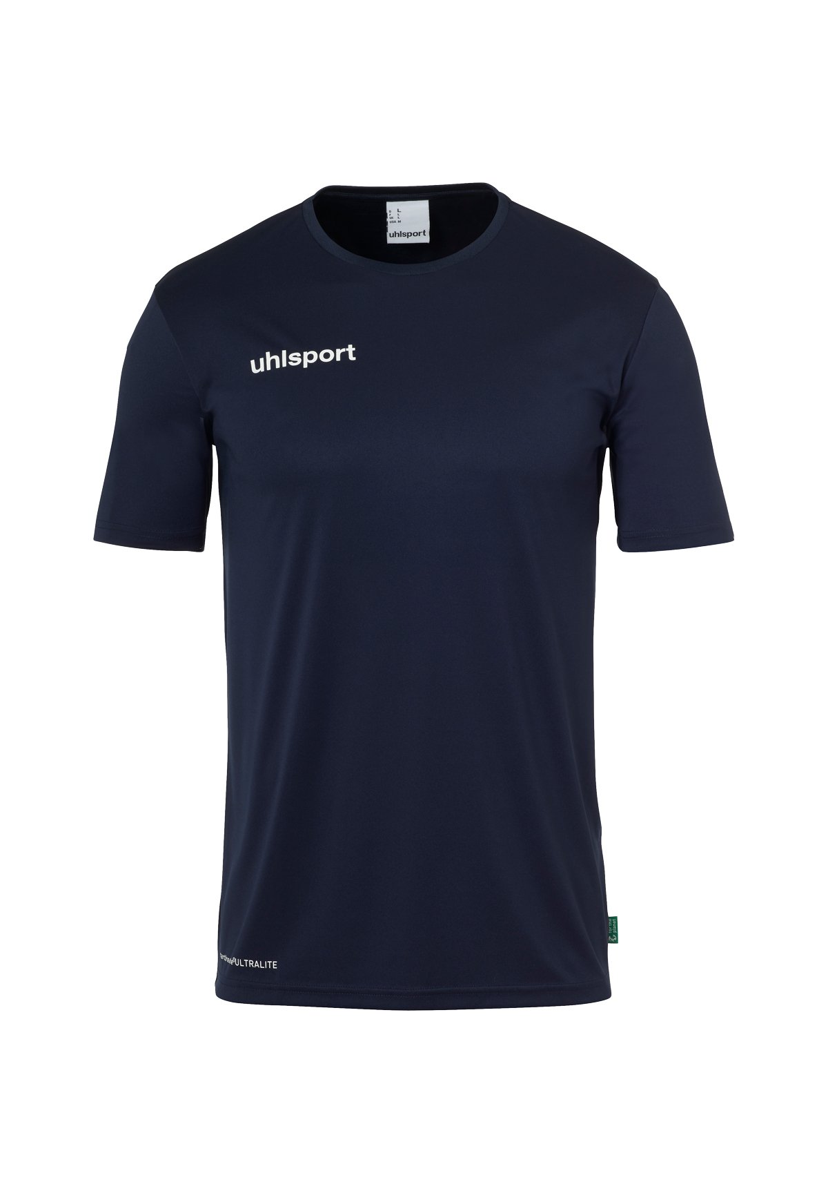 Uhlsport Maglietta A Maniche Corte Uomo – Colore Blu Marino – Taglia XXS – 100% Cotone Con Logo Ricamato