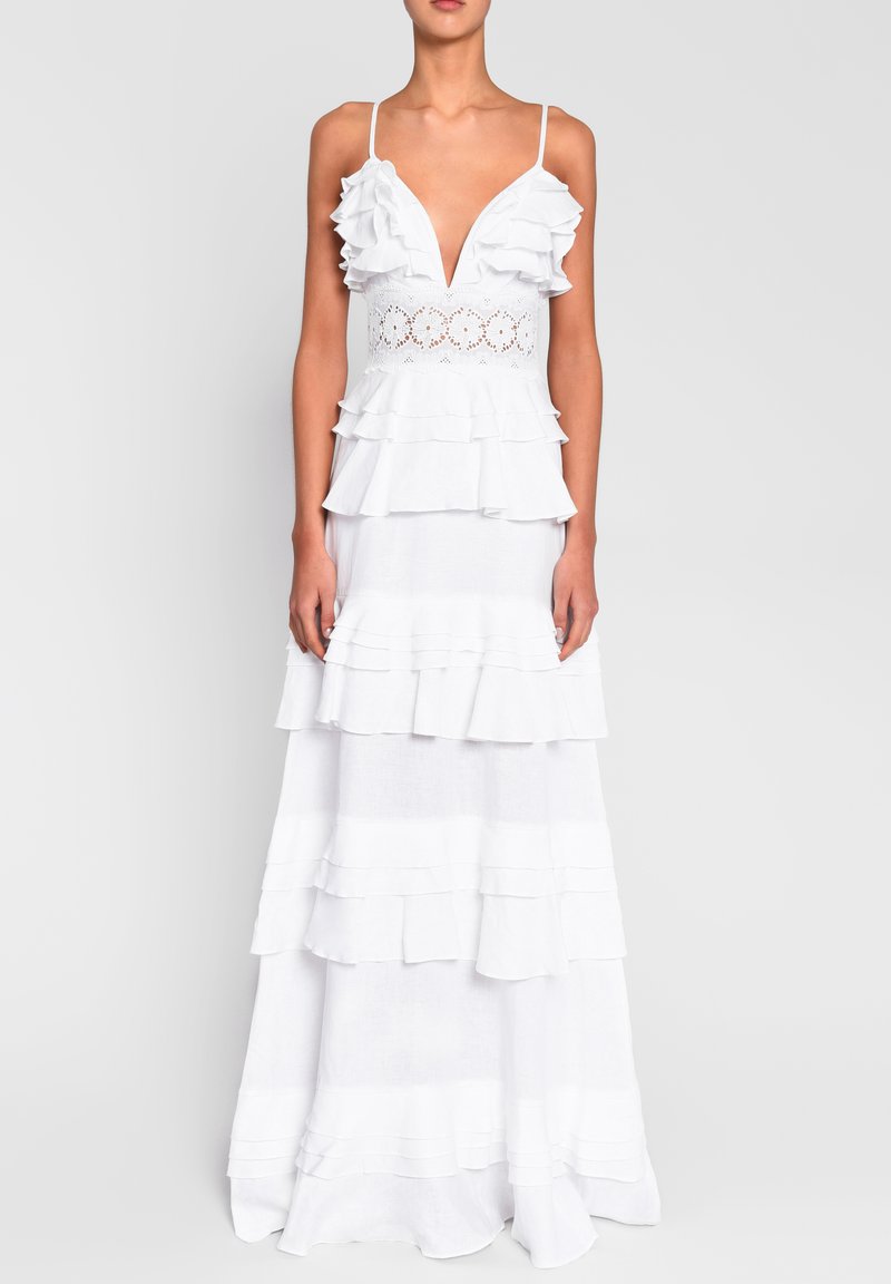 True Decadence RUFFLE - Festklänning - white linen