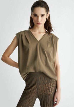 WITH   RHINESTONES - T-shirt con stampa - olive