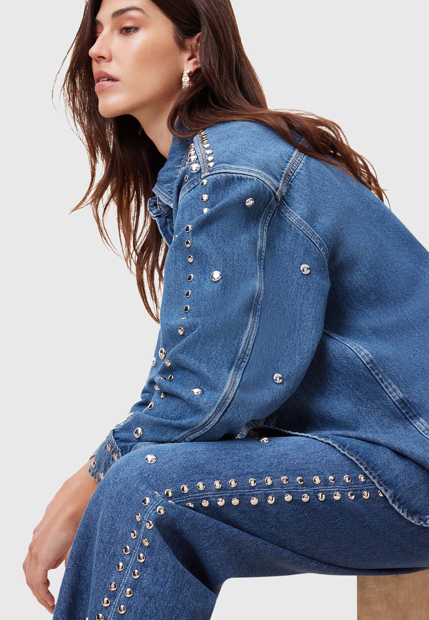 AllSaints BLAKE STUD - Straight leg jeans - blue - Zalando