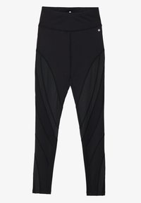 FULL LENGTH HIGH RISE LEGGINGS WITH MESH PANELS - Leggings - black