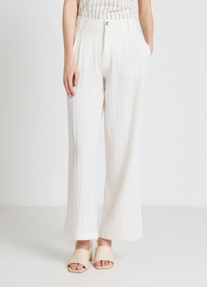 Calliope, PANTALONE LUNGO TINTA UNITA - Pantaloni - bianco lana