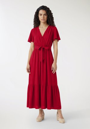 INCROCIATO CON FUSCIACCA - Vestito lungo - rosso scuro