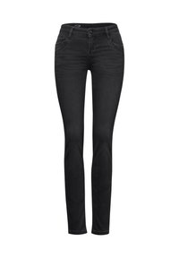 Svarta skinnyjeans i denim, med en klassisk femfickdesign, dragkedjeöppning fram och bältesloopar för justerbar passform.