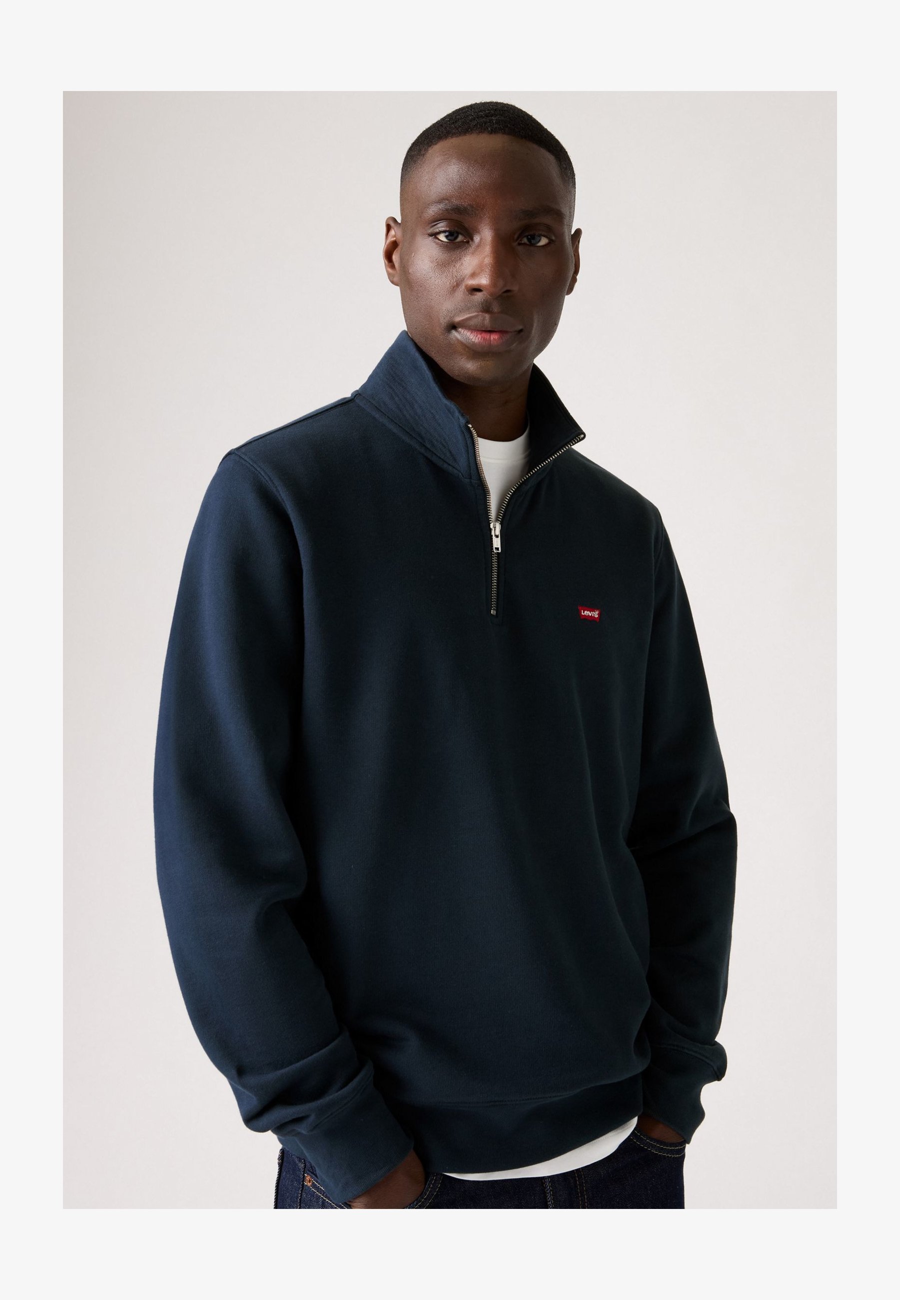 Felpa Con Cappuccio Paul Smith Zebra Badge Blu Navy – Zip Intera, Uomo