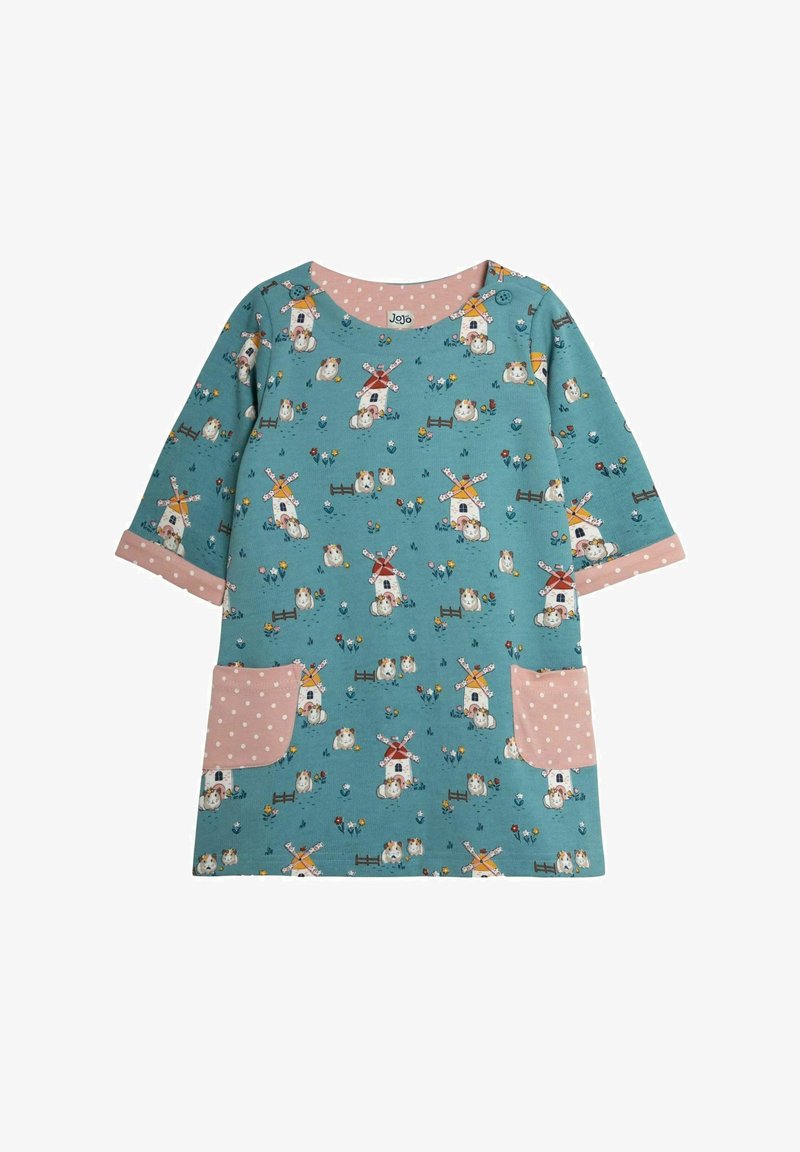 JoJo Maman Bébé HEDGEHOG AND MOUSE A-LINE - REGULAR FIT - Päevakleit - duck egg blue guinea pig