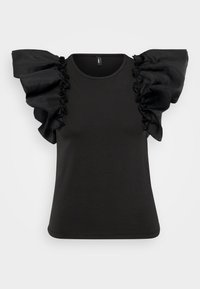 ONLTAYA LIFE FRILL MIX  - Majica kratkih rukava s printom - black
