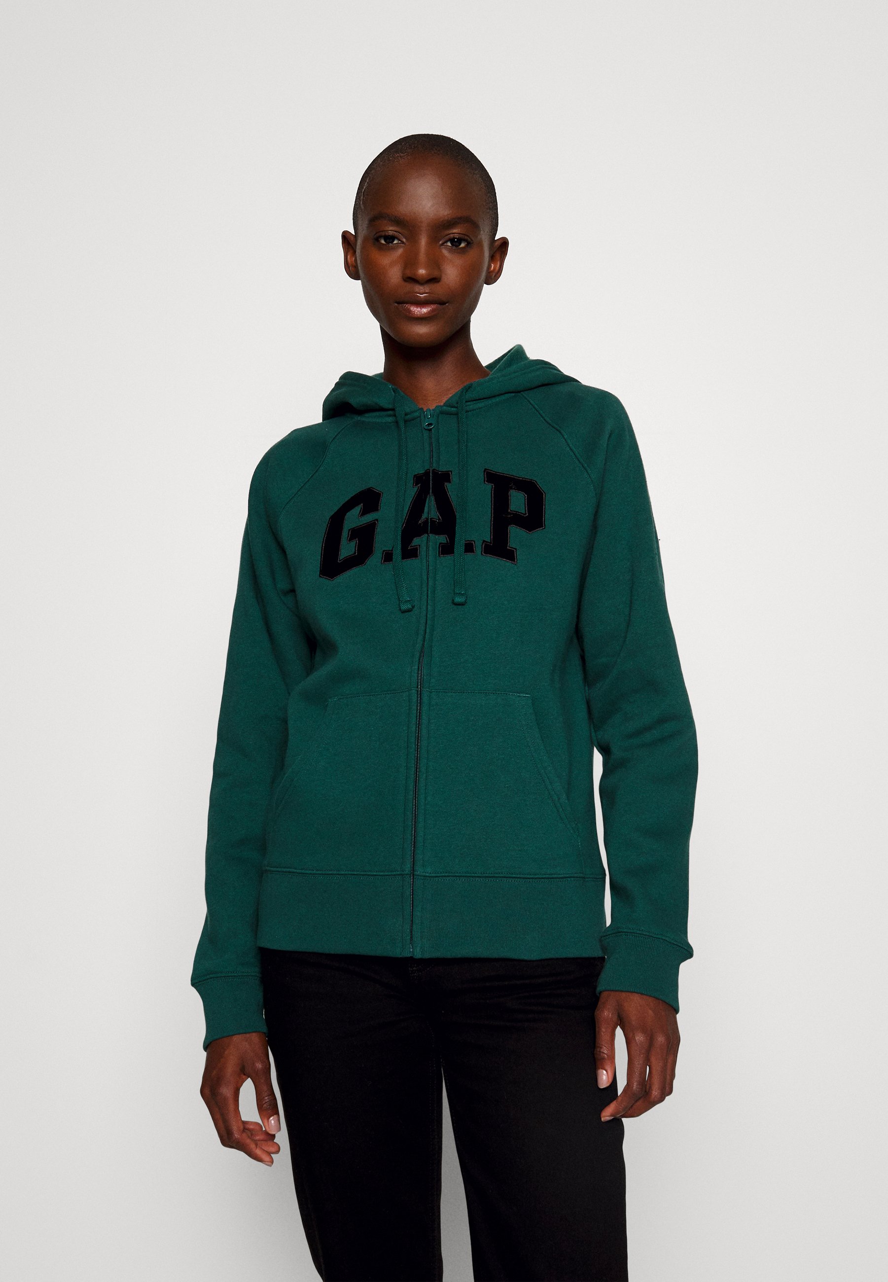 Gap Tall HERITAGE - Zip-up sweatshirt - dark green - Zalando.co.uk