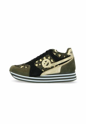 No Name COMPENSÉE PARKO W SHINE LEO - Sneakers laag - olive gold olive
