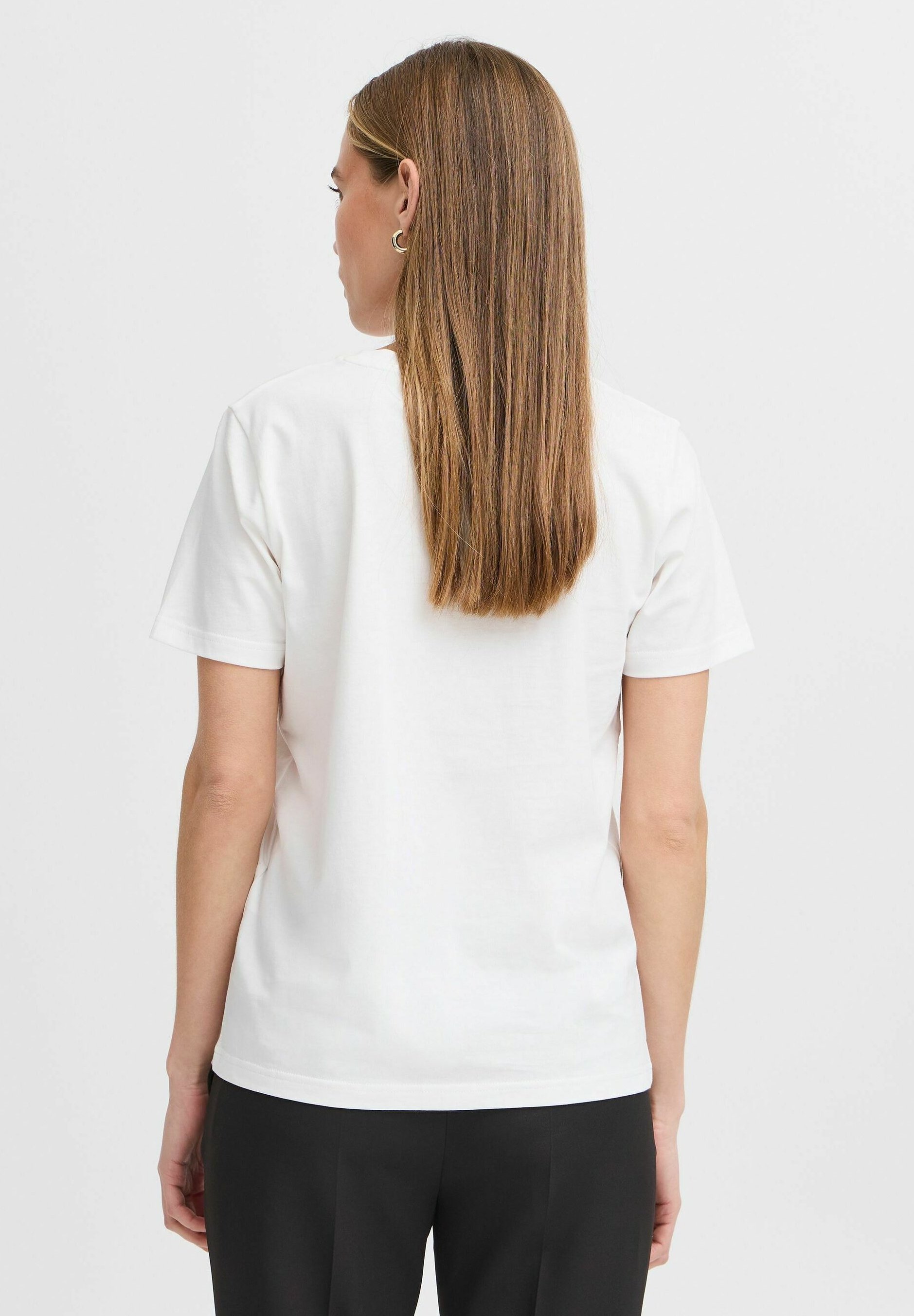 売れ筋商品|||イチ Tシャツ レディース トップス IHPENDO - Print T-shirt - cloud dancer ICHI IHPENDO - T-shirt imprimé - cloud dancer/blanc - ZALANDO.FR