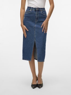 VMVERI CALF - Blyantskjørt - medium blue denim