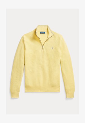 Polo Ralph Lauren, MESH KNIT COTTON QUARTER ZIP SWEATER - Svetrík - soft yellow