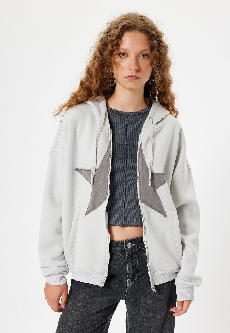 Koton OVERSIZED ZIPPER - Sweat zippé - grey