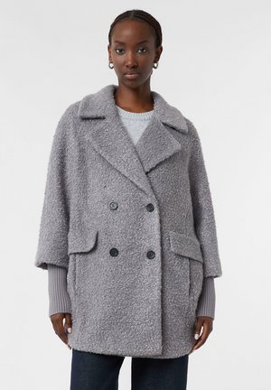 MIT REVERSKRAGEN - Short coat - dunkelgrau