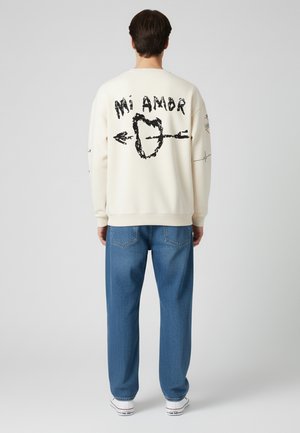 TATTOO MI AMOR EMBROIDERY UNISEX - Sweatshirt - off-white