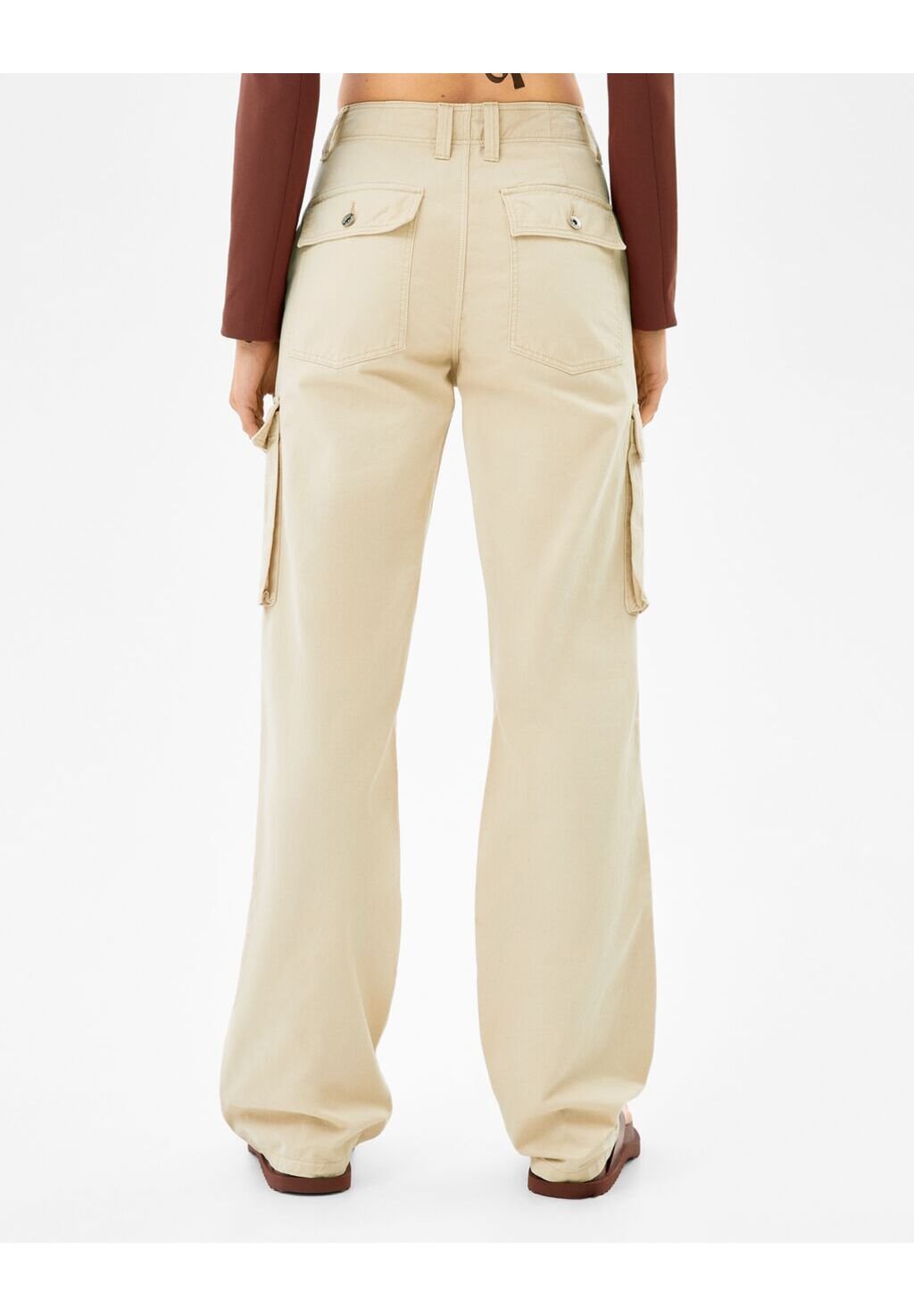 Bershka STRAIGHT FIT - Cargo trousers - sand - Zalando.de