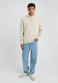 BZB COL MONTANT ZIPPÉ - Pullover - beige