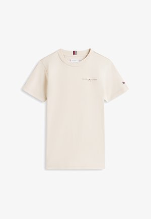 Tommy Hilfiger, LOGO JERSEY CREW NECK T-SHIRT - T-shirts basic - classic beige