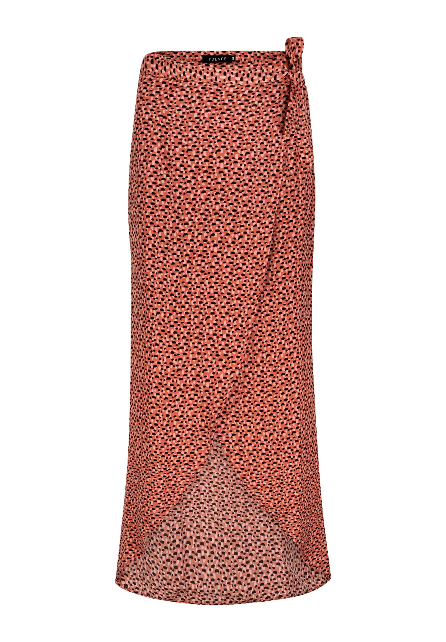 Ydence Wikkelrok dots print/donkerroze