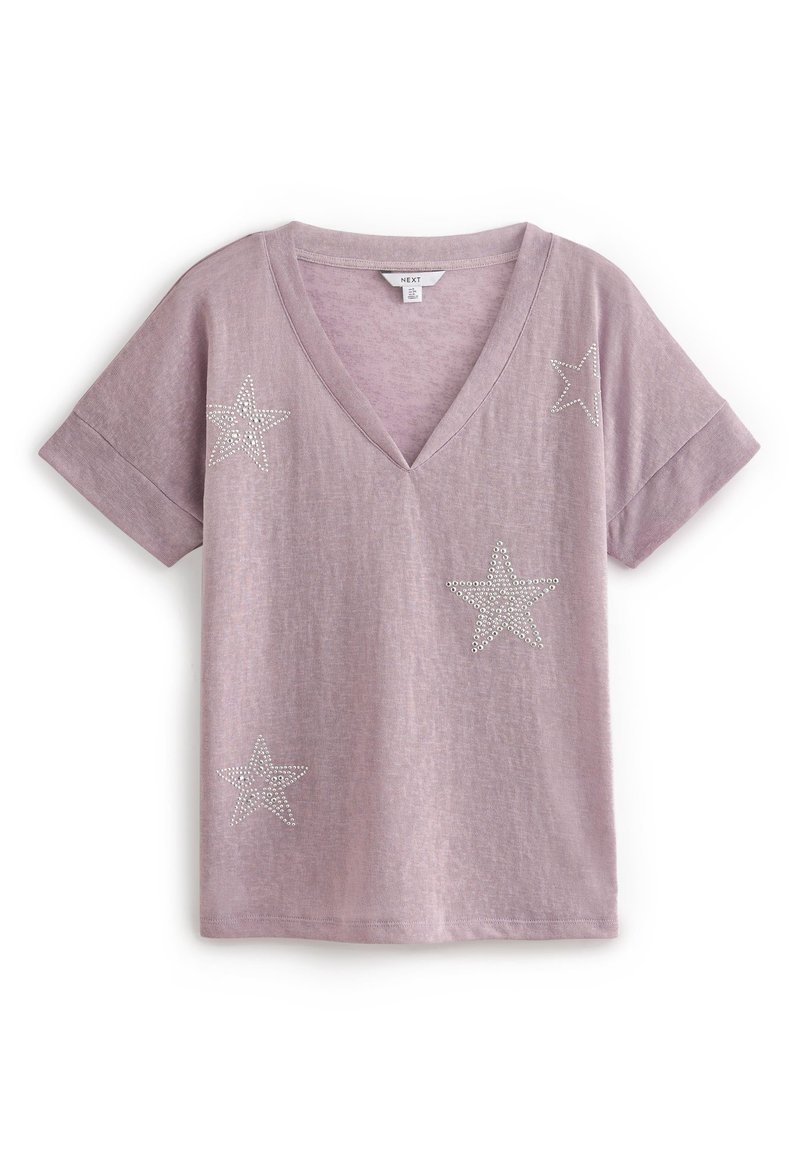 Next T-shirt print paars