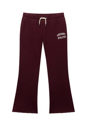 Superdry & Co, SUPERDRY ATHLETIC EMBROIDERED FLARE JOGGERS.. - Træningsbukser - port red