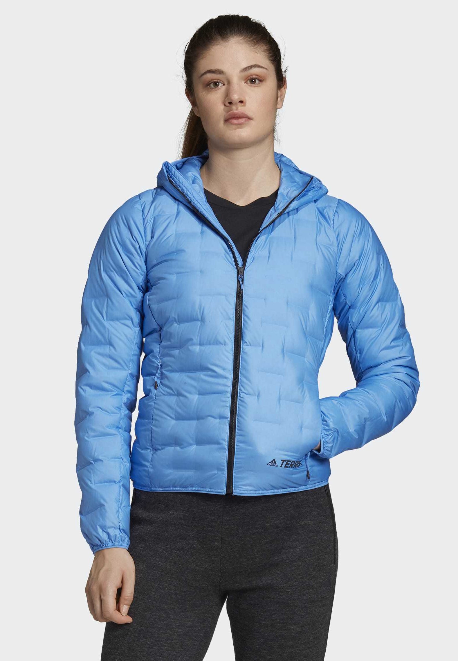 adidas light down hooded jacket