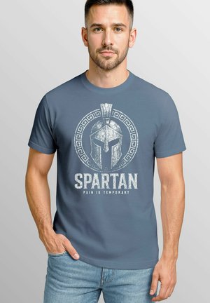 Print T-shirt - denim blue