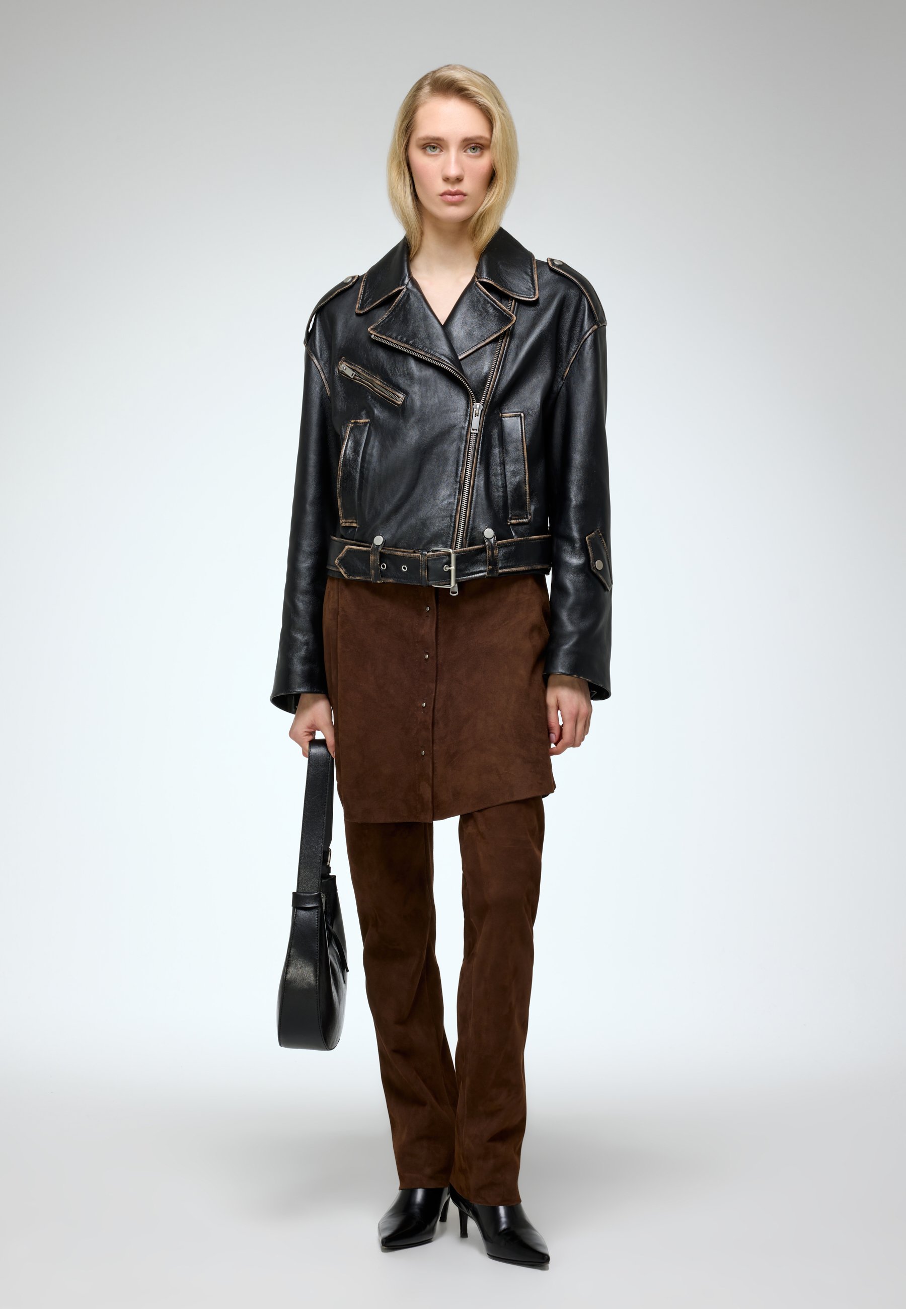 VSP ANYA - Leather jacket - black - Zalando