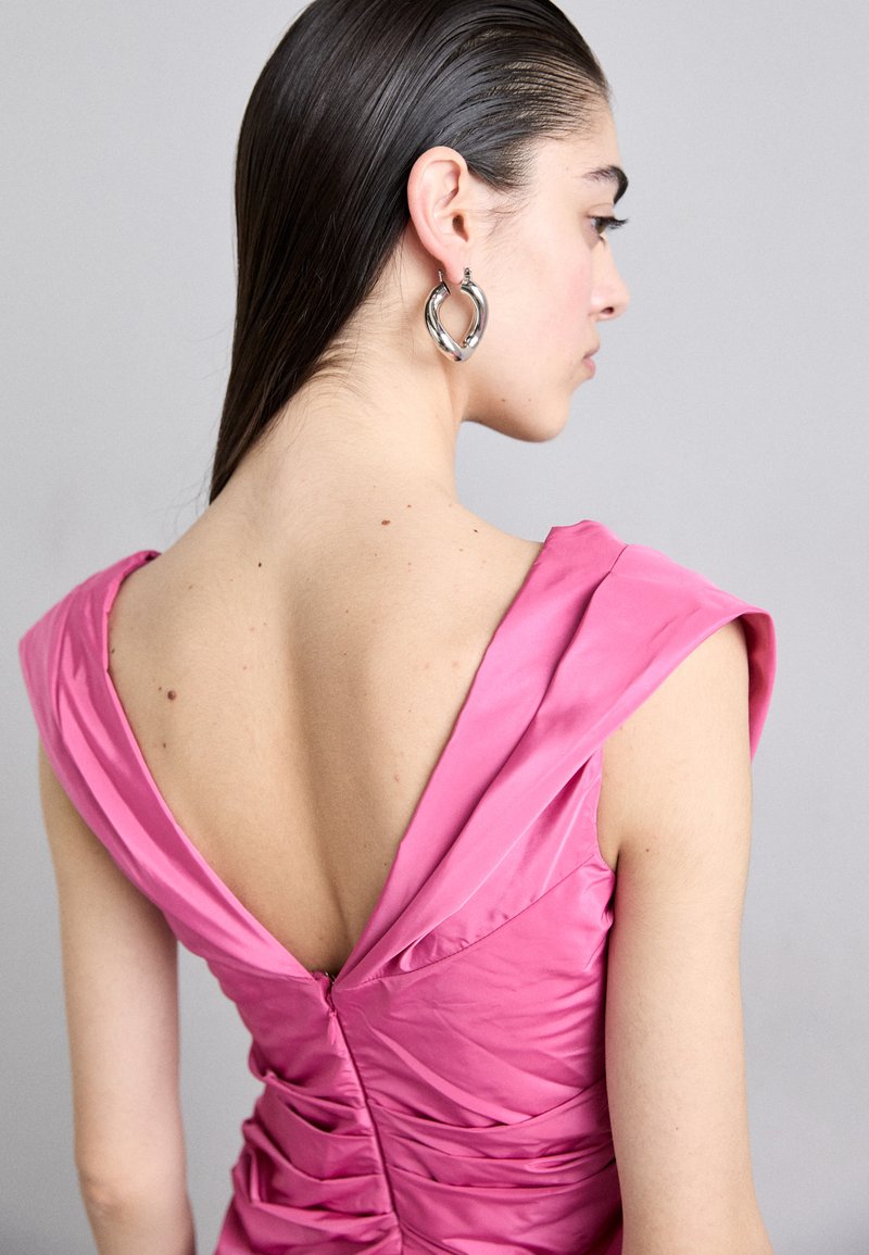 staud andrea dress pink Staud Andrea Off-shoulder Midi Dress