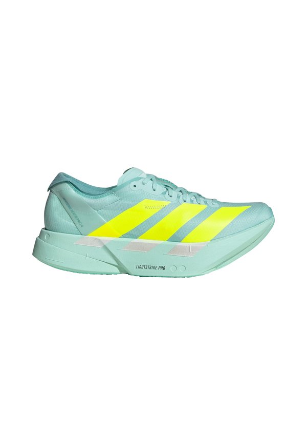 ADIZERO ADIOS PRO 4 - Road running shoes - semi flash aqua   lucid lemon   mint ton4