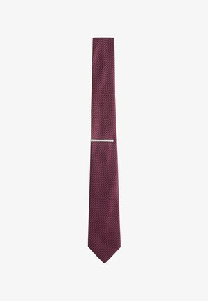 Next, TEXTURE TIE WITH TIE CLIP - Tie - red