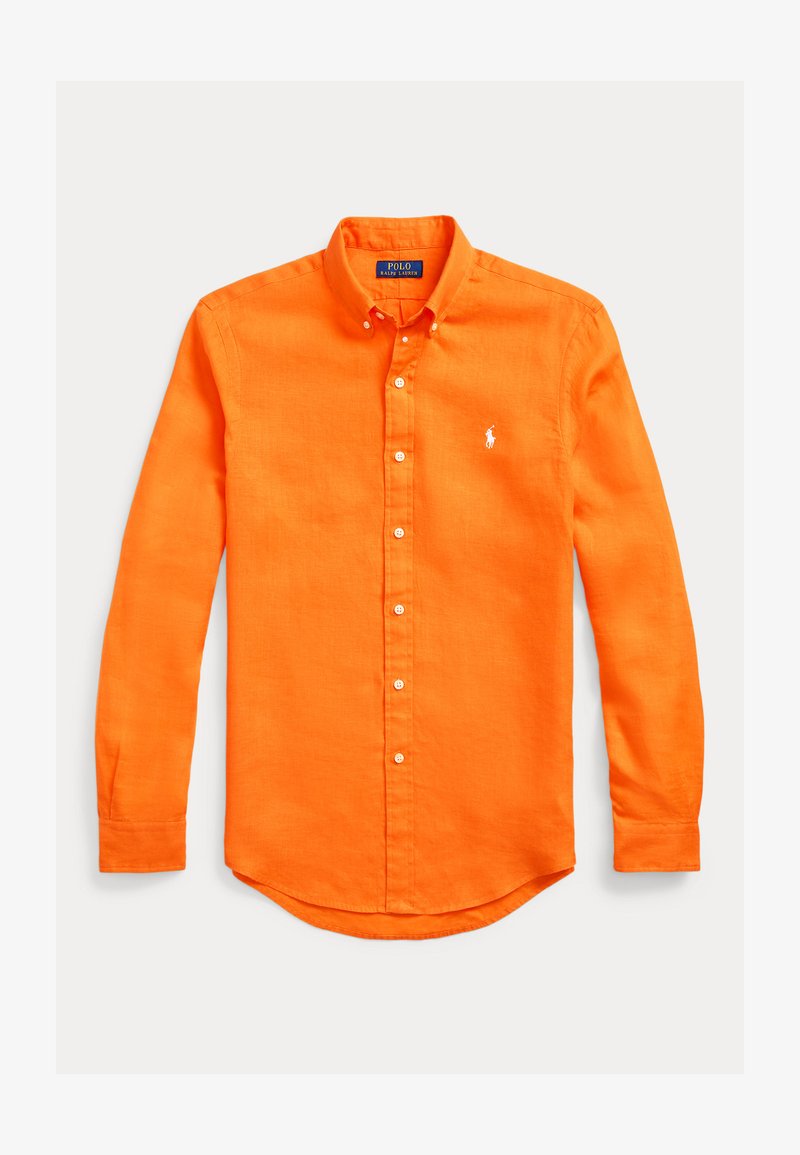 Polo Ralph Lauren SLIM FIT LINEN SHIRT - Skjorta - bright signal orange