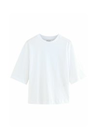 RELAXED BOXY ELBOW LENGTH CREW NECK - Základné tričko - white