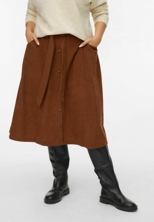VMVILJA HOHE TAILLE - A-lõikeline seelik - tobacco brown
