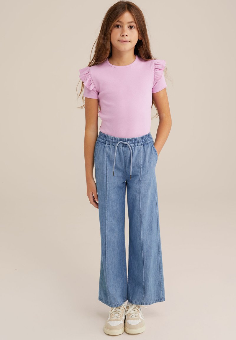WE Fashion Marškinėliai su spaudiniu - pink