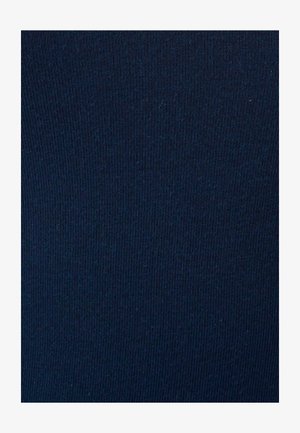 Navy blue ribbed fabric with a smooth texture and fine vertical lines, suitable for clothing applications. No visible patterns or hardware.