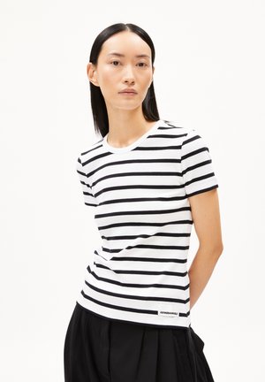 KARDAA STRIPES - Print T-shirt - white black