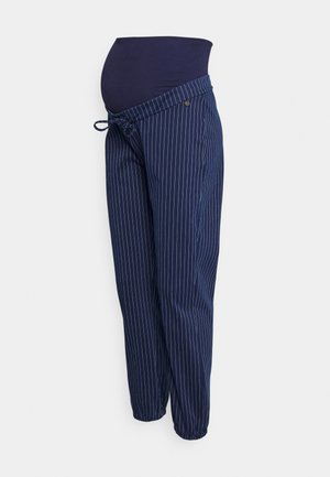 PANTS STRIPED - Calças - dark blue/white